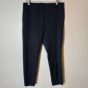 Ann Taylor Gray Career Pants Slit Hem‎ Ankle Trousers Size 14